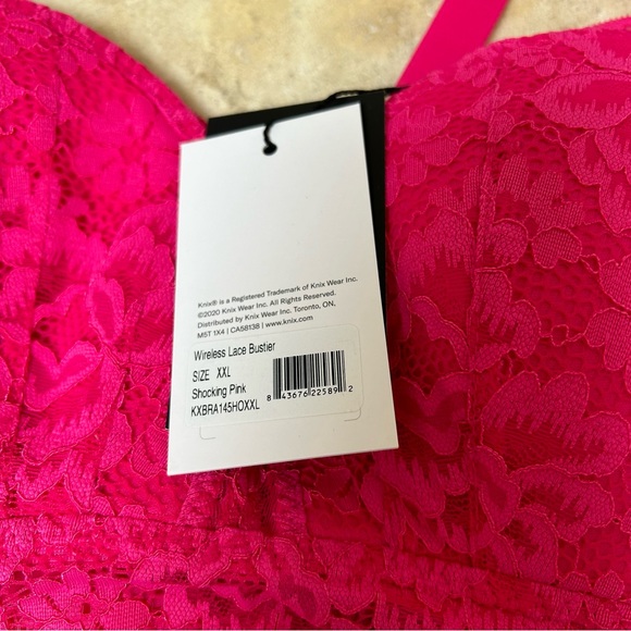Knix Shocking pink no underwire lace bustier size XXL women’s bra NWT! - Picture 5 of 9